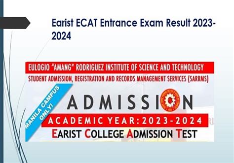 earist entrance exam